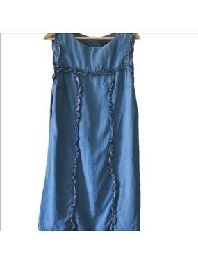 Chelsea & Theodore denim ruffled dress. Size Medium. EUC
